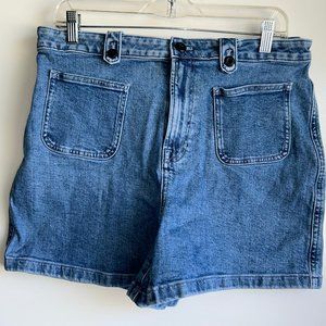 J. Crew Light Blue High-Rise Denim Shorts with Front Patch Pockets